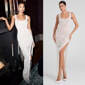 NADINE MERABI White Asymmetrical Dress